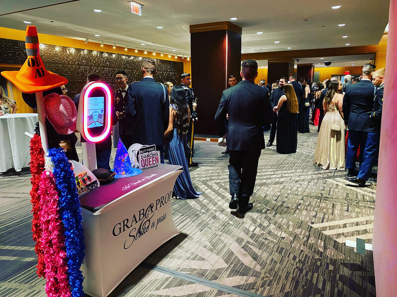 Guests having fun at the photo booth